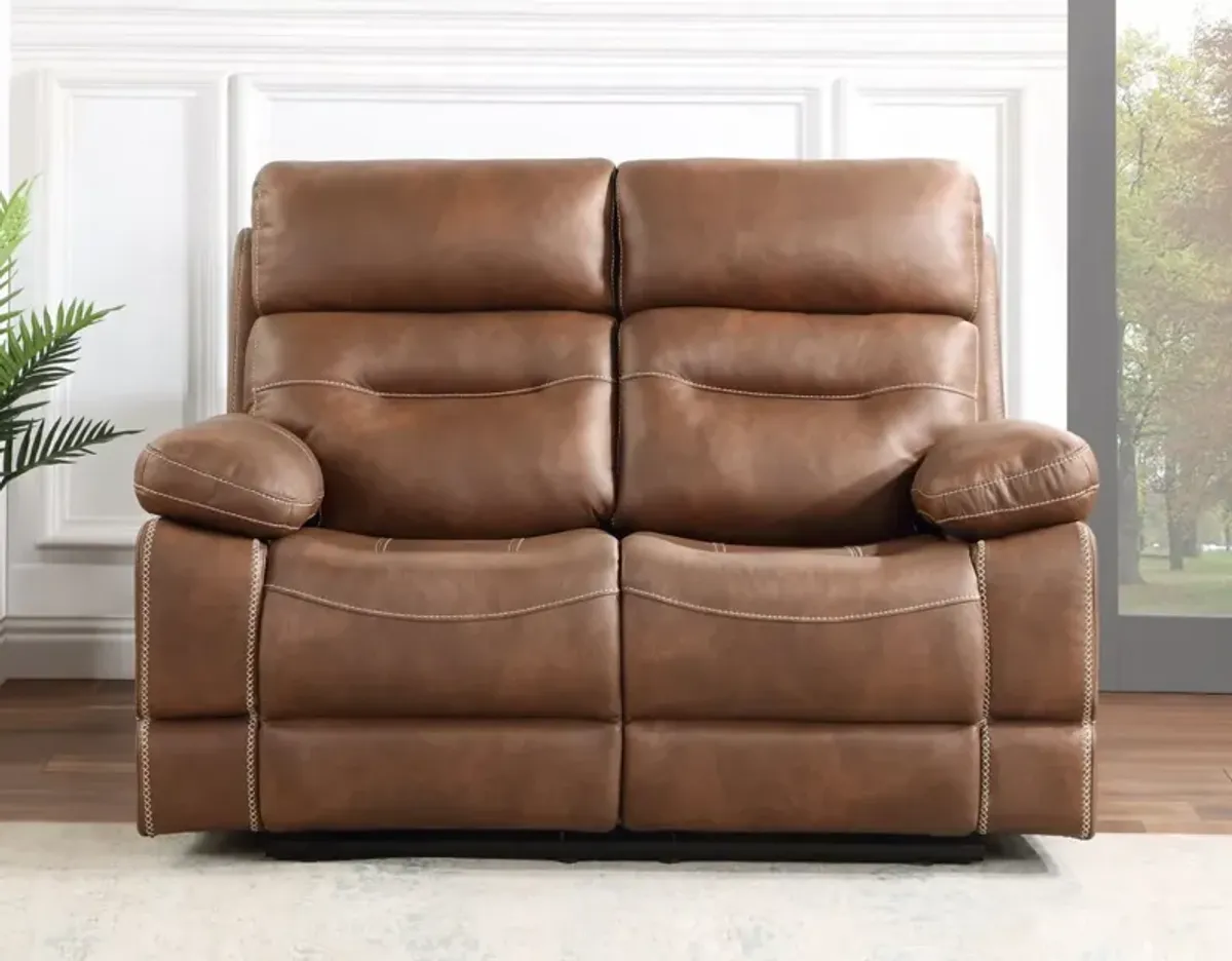 Steve Silver Rudger Manual Reclining Loveseat Brown