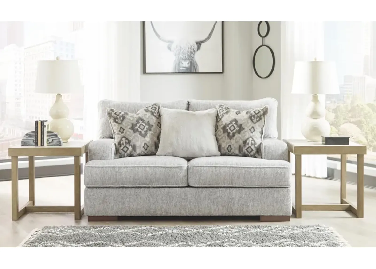 Ashley Mercado Loveseat Pewter Benchcraft