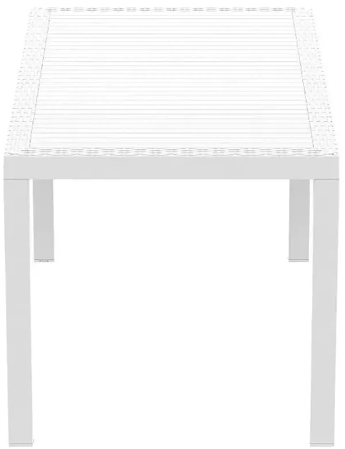 55 Inch Orlando Wickerlook Rectangle Outdoor Dining Table White