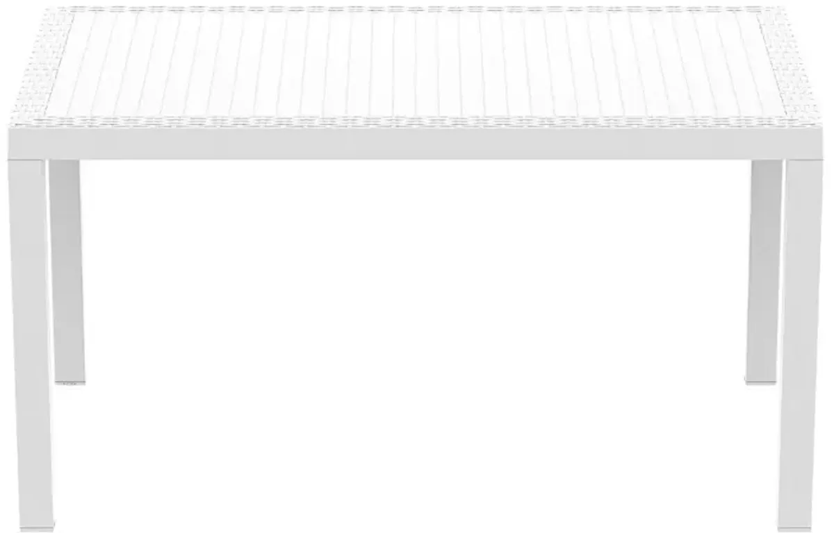 Compamia 55 Inch Orlando Wickerlook Rectangle Outdoor Dining Table White