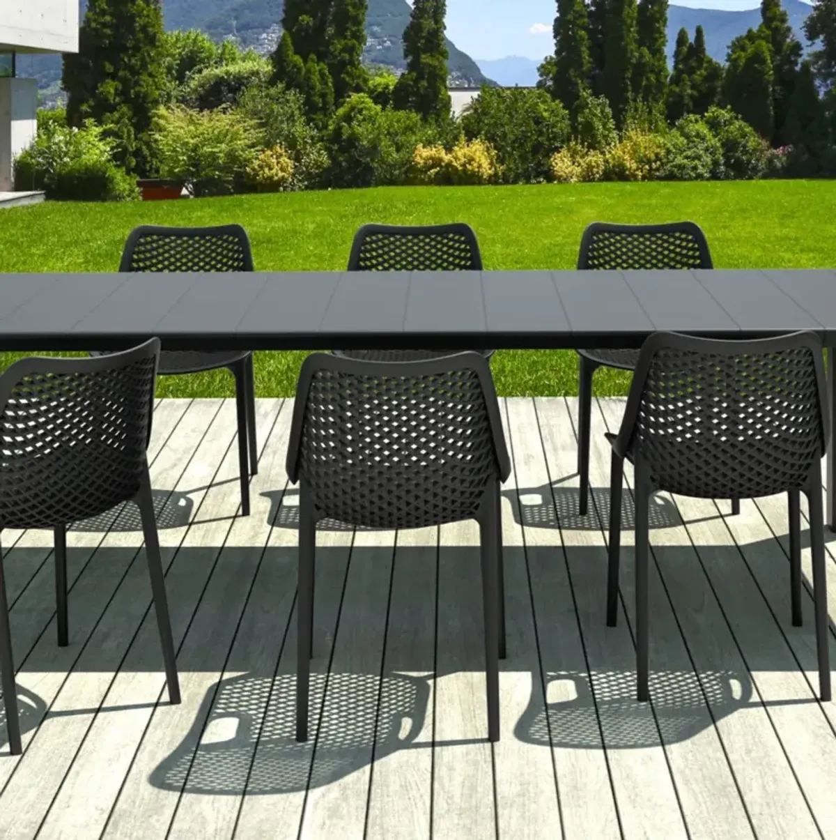 AIR EXTENSION DINING SET 9-PC BLACK