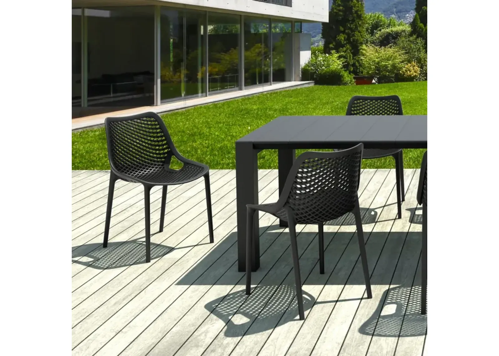 Compamia Air Extension Outdoor Dining Set 9-Piece Black