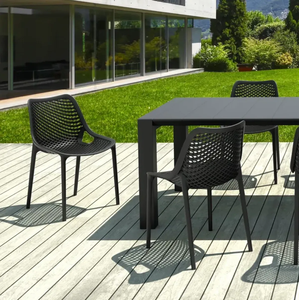 AIR EXTENSION DINING SET 9-PC BLACK