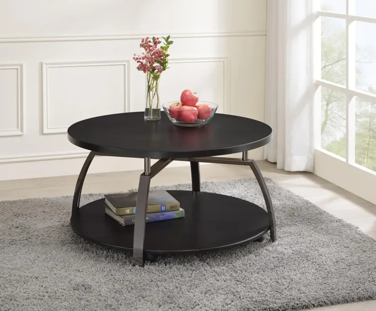 Coaster Dacre Round Engineered Wood Top Coffee Table Dark Grey