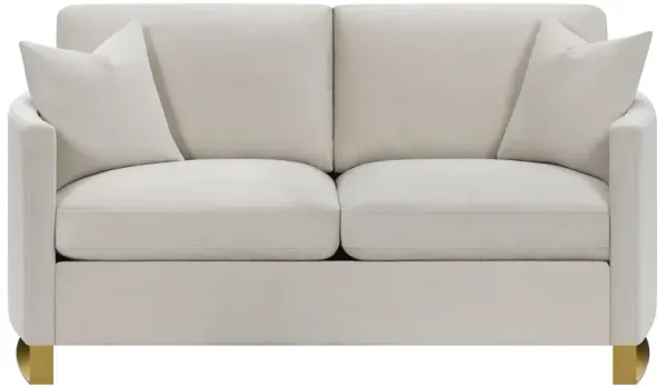 Coaster Corliss Upholstered Arched Arm Loveseat Beige