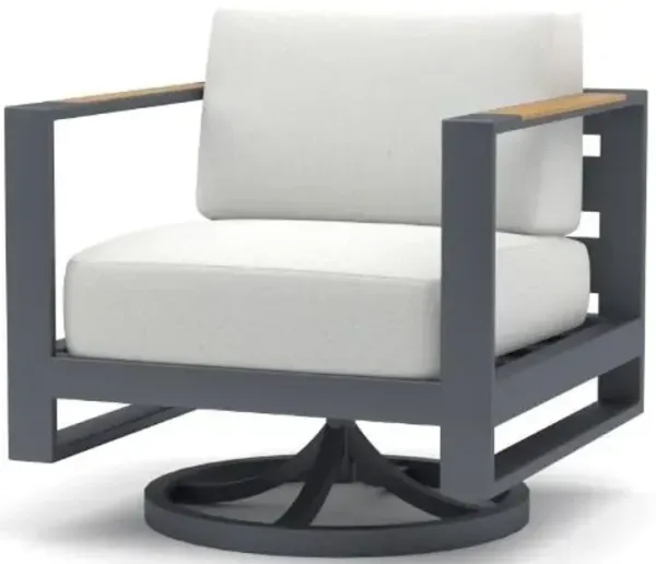 Prestige St.Croix Graphite Swivel Rocker in Swimmer Oyster Fabric