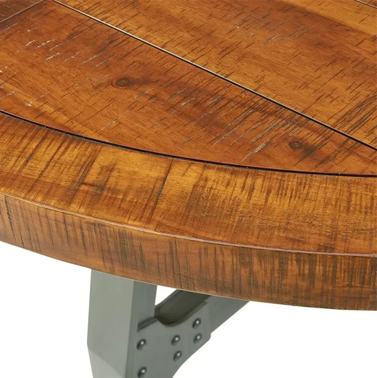 Olliix Ink+Ivy Amber/Graphite Lancaster Round Dining/Gathering Table