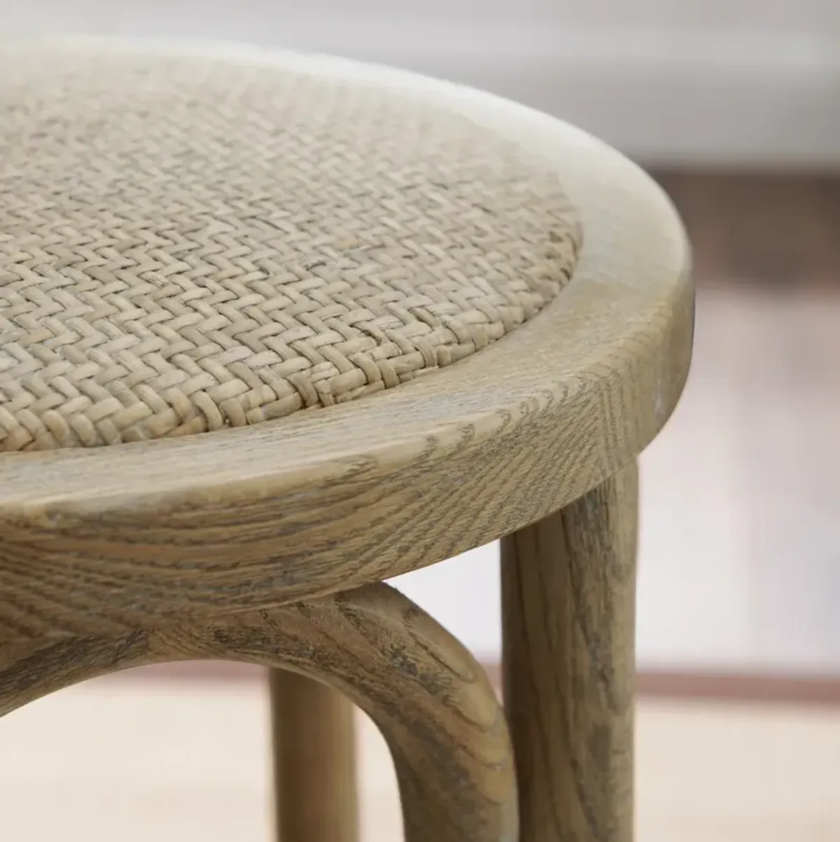 Linon Rae Rattan Seat Backless Counter Stool