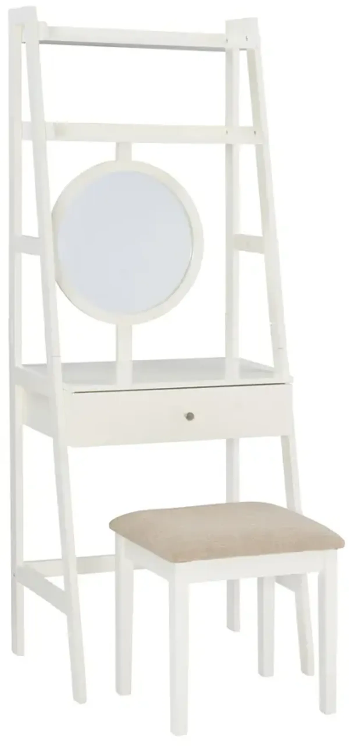 Linon Lilymae Leaning Vanity with Stool