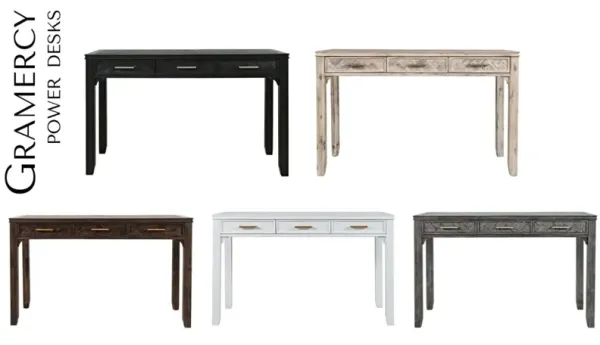 Jofran Gramercy Power Writing Desk Platinum