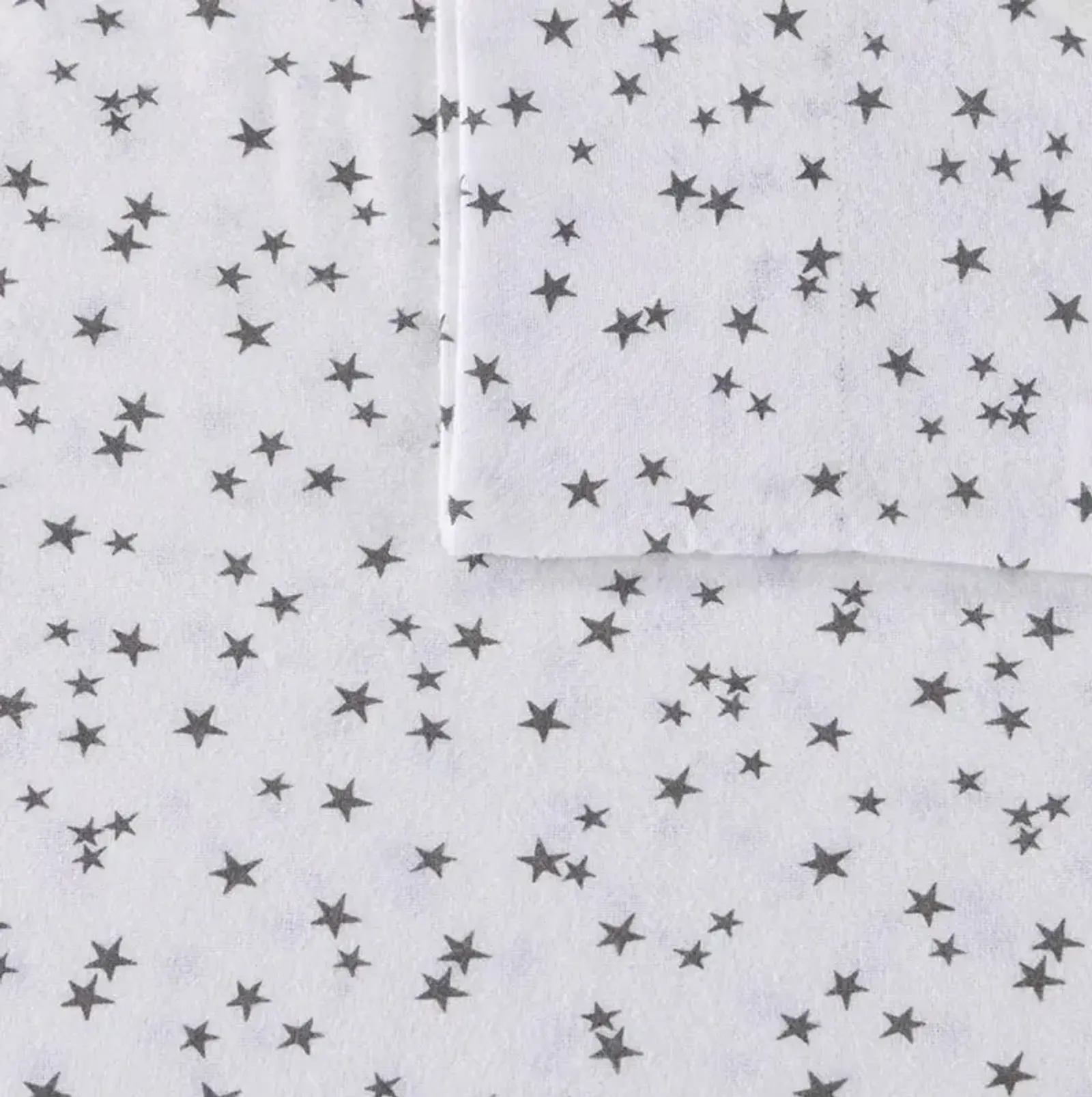 Olliix Intelligent Design Queen Grey Stars Cozy Soft Cotton Novelty Print Flannel Sheet Set