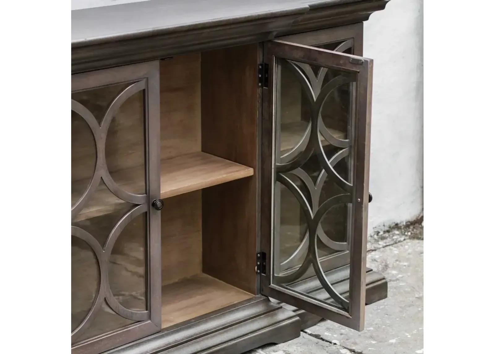 Uttermost Belino Silver Wooden Accent Cabinet