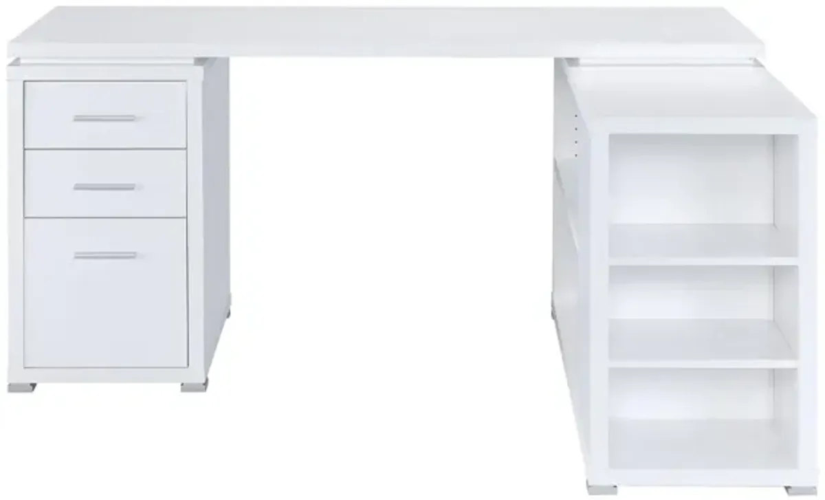 Coaster Yvette 60 Inch 3-Drawer L-Shape Computer Desk White