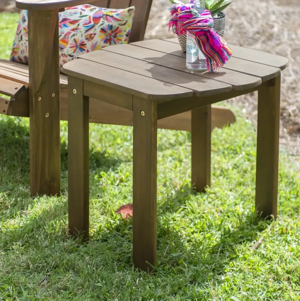 Linon Acorn Finish Adirondack End Table