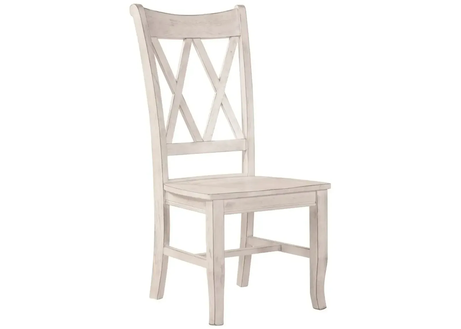 HAMPTON DOUBLE X-BACK CHALK WOOD DINING CHAIR