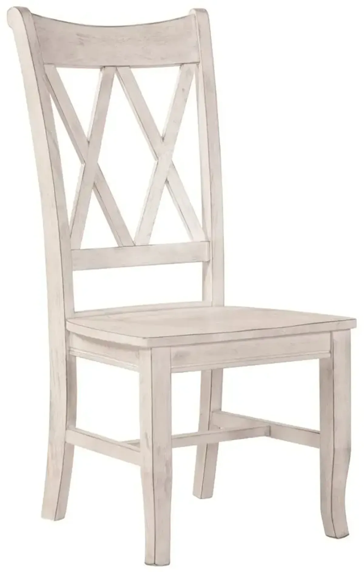 HAMPTON DOUBLE X-BACK CHALK WOOD DINING CHAIR