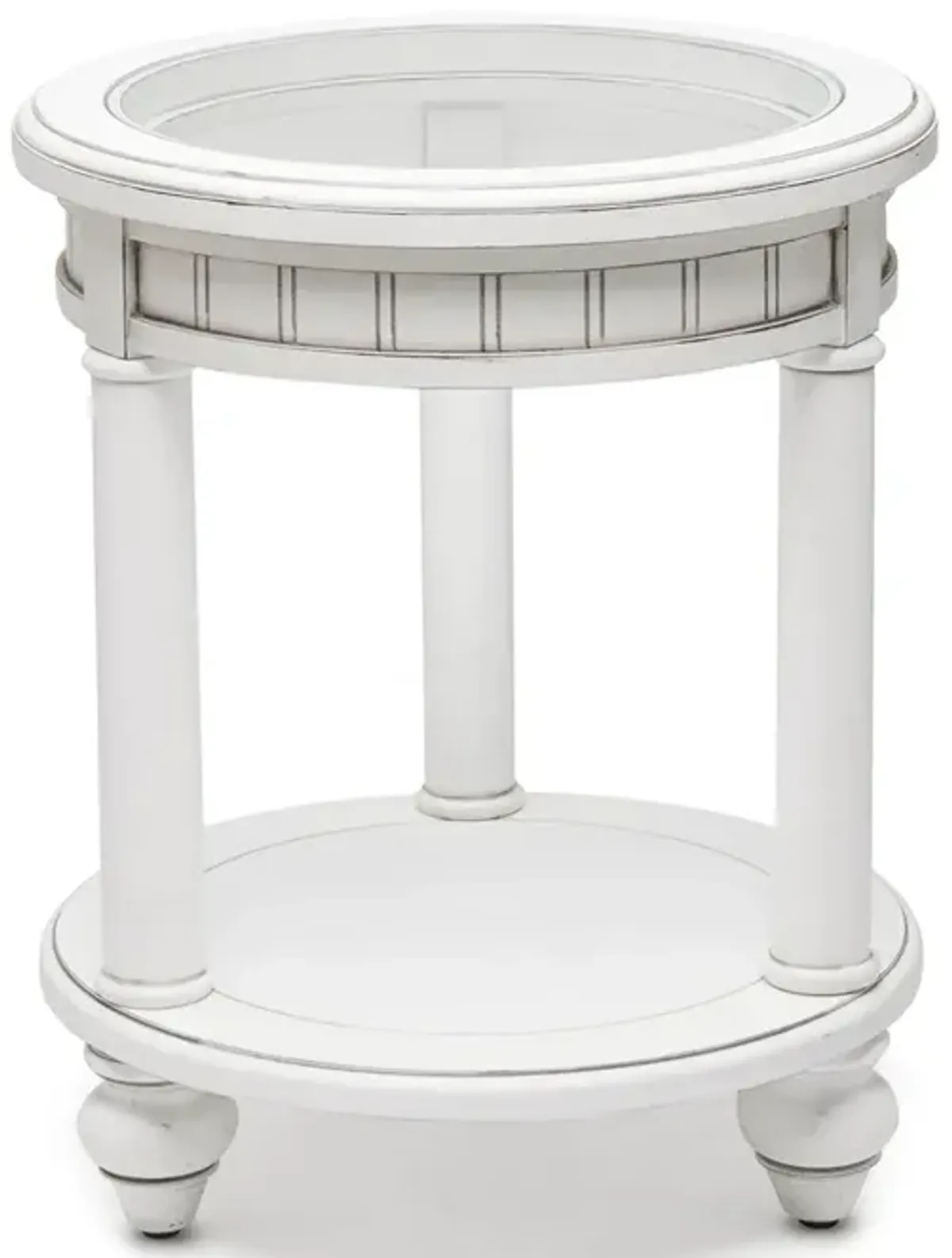 Seawinds Monaco Round End Table Blanc Finish