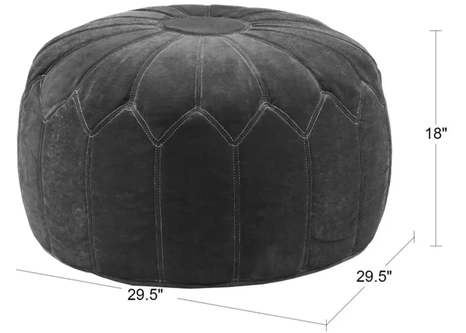 Olliix Madison Park Blue Kelsey Round Pouf Ottoman