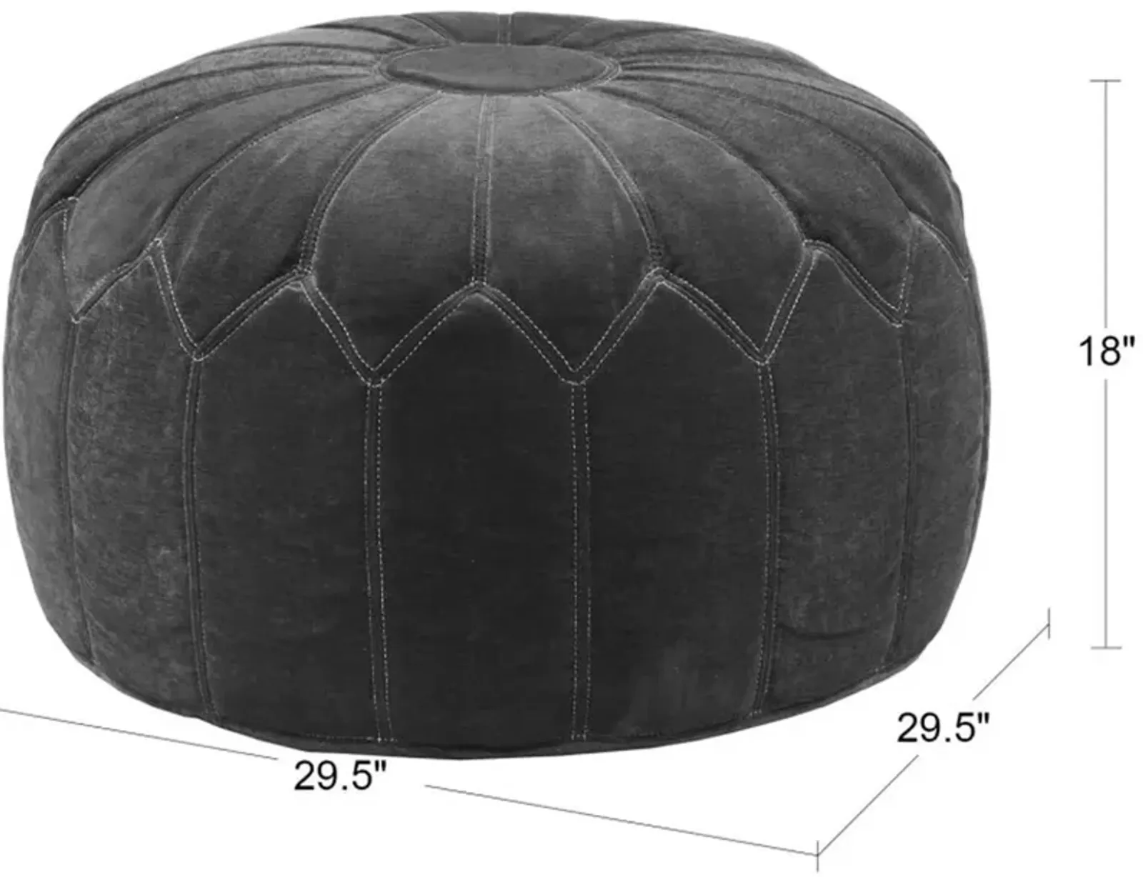 Olliix Madison Park Blue Kelsey Round Pouf Ottoman