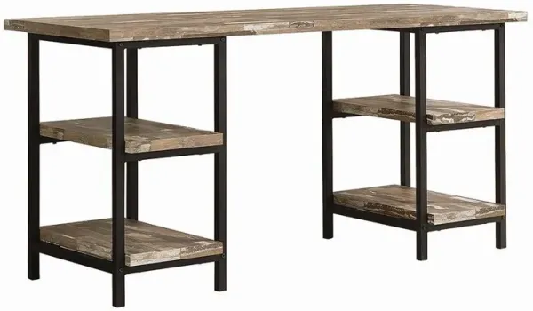 Coaster Kemper 59 Inch 4-Shelf Writing Desk Weathered Brown