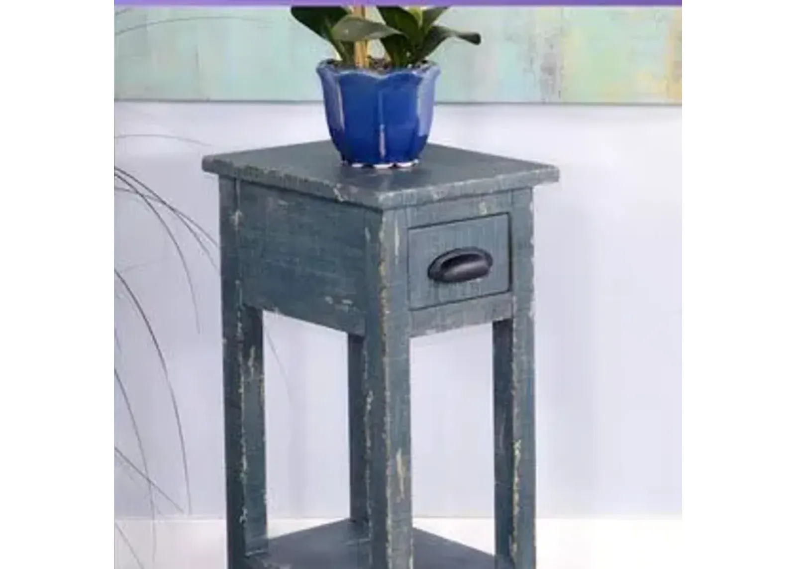 Sunny Designs Marina Ocean Blue Chair Side Table