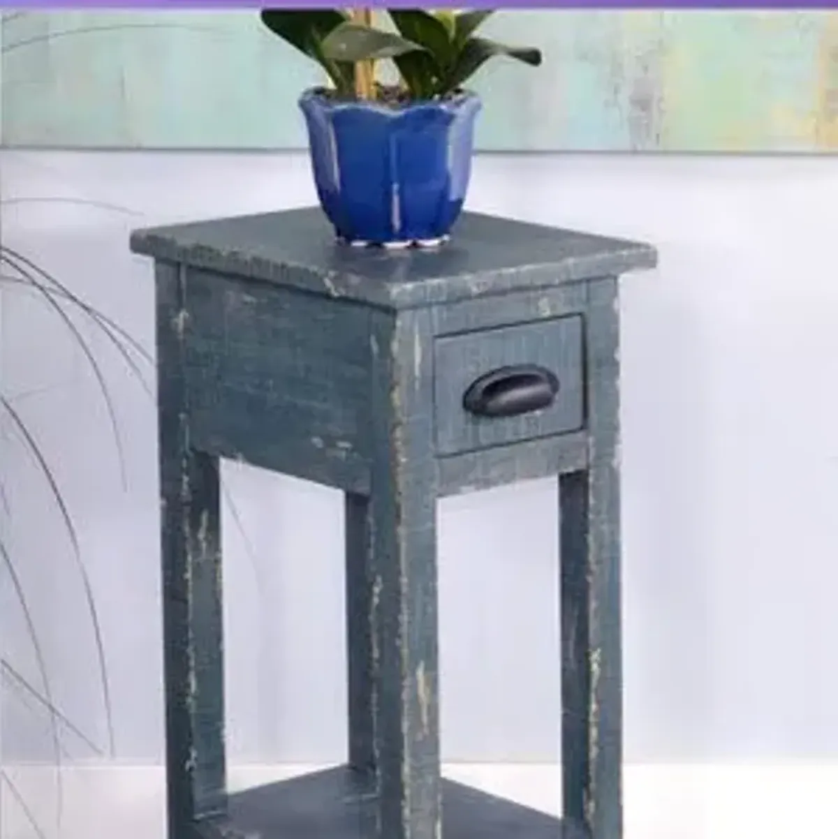 Sunny Designs Marina Ocean Blue Chair Side Table