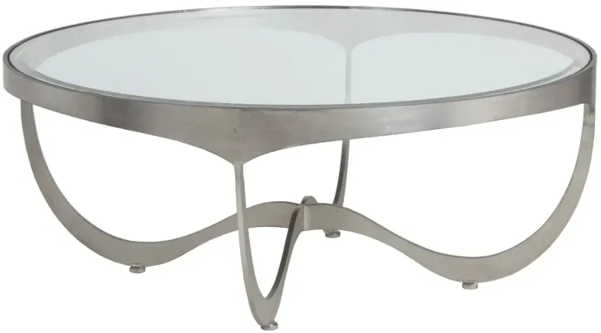 Artistica Home by Lexington Metal Designs Sophie 42 Inch Round Metal Cocktail Table Silver Leaf