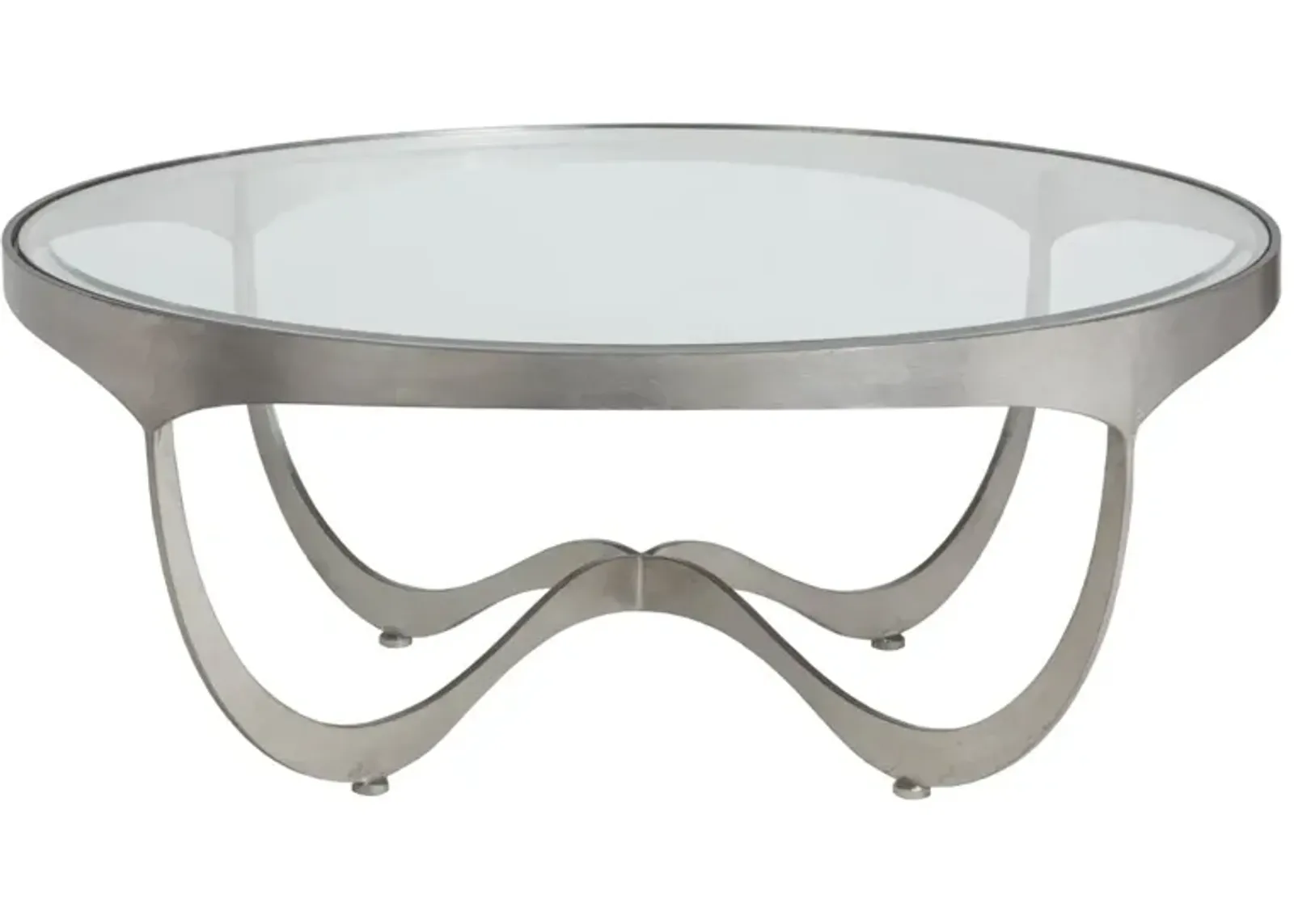 Artistica Home by Lexington Metal Designs Sophie 42 Inch Round Metal Cocktail Table Silver Leaf