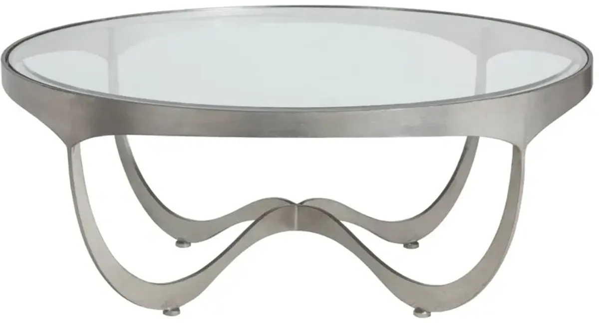 Artistica Home by Lexington Metal Designs Sophie 42 Inch Round Metal Cocktail Table Silver Leaf