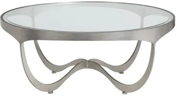 Artistica Home by Lexington Metal Designs Sophie 42 Inch Round Metal Cocktail Table Silver Leaf