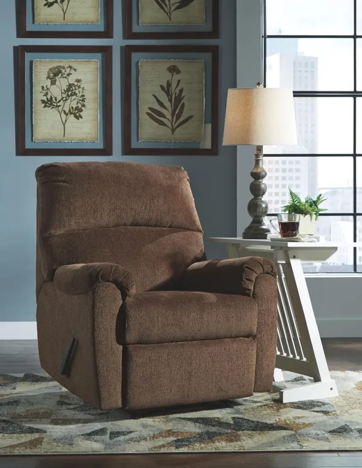 Ashley Nerviano Chocolate Zero Wall Recliner