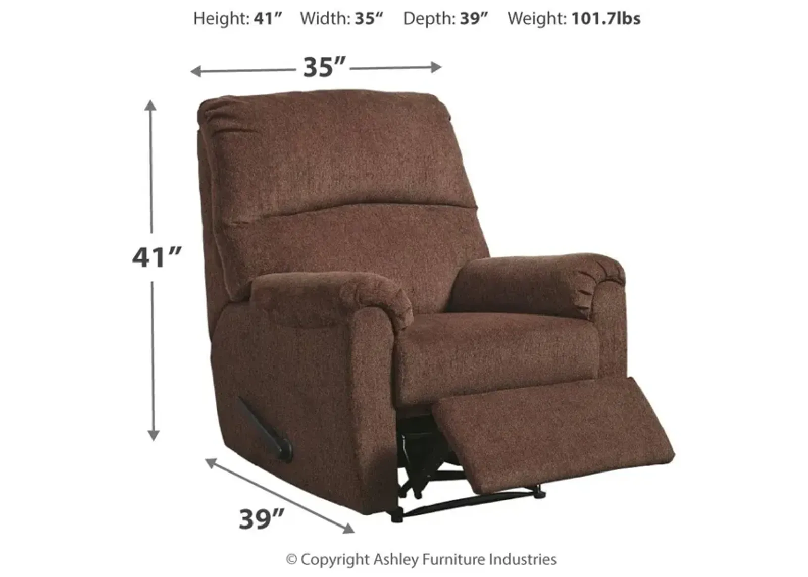 Nerviano Chocolate Zero Wall Recliner