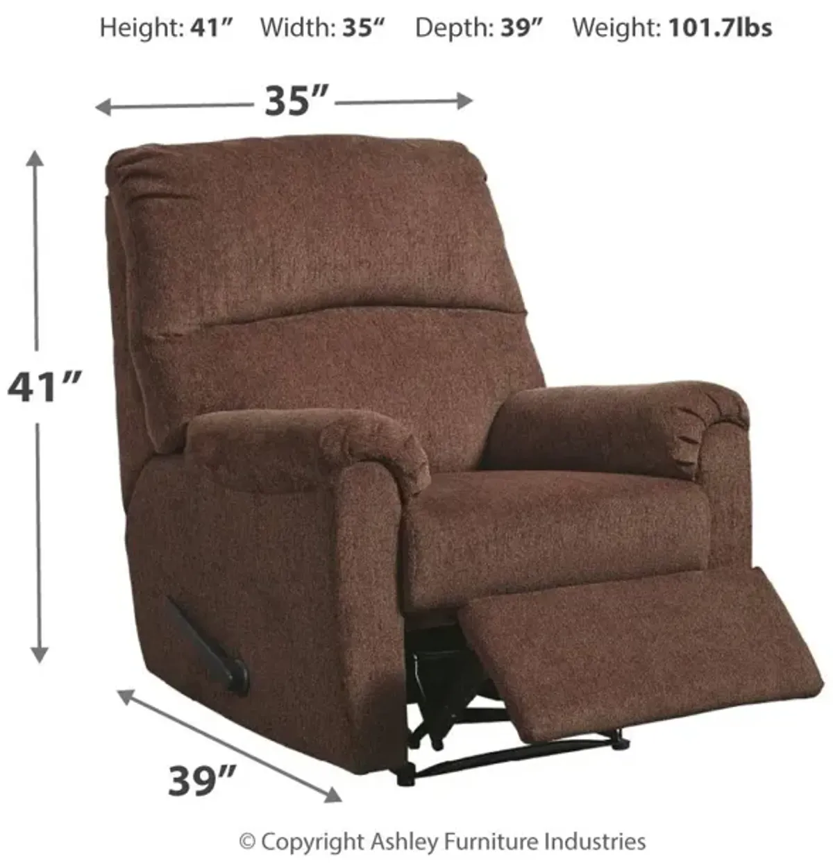 Nerviano Chocolate Zero Wall Recliner