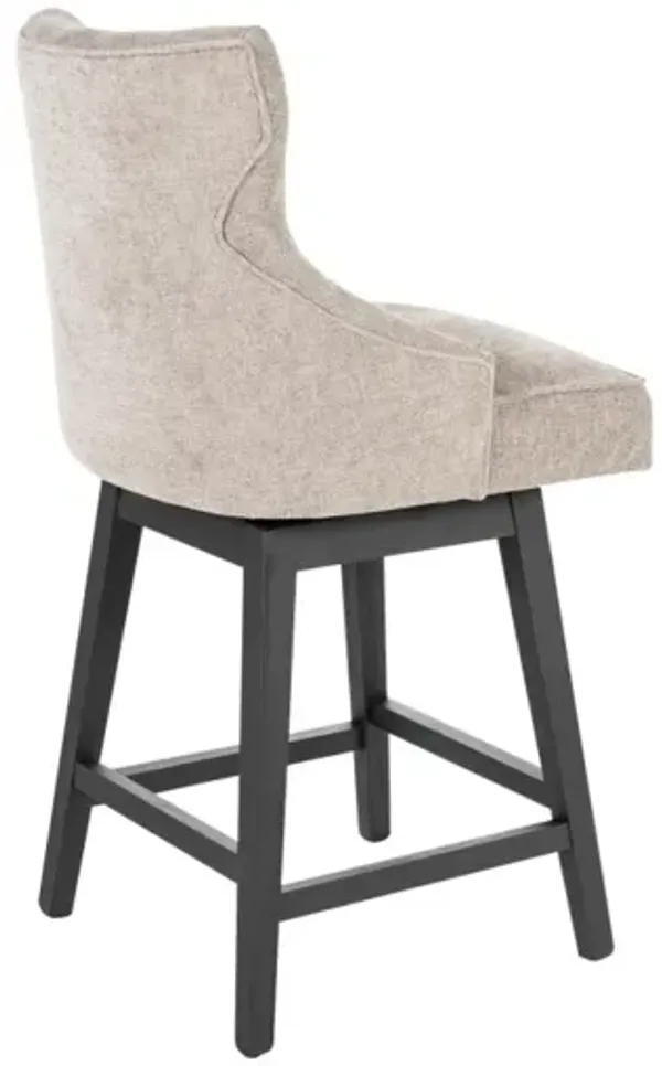 Nest Home Lucy Swivel Counter Stool in Black/Anew Grey
