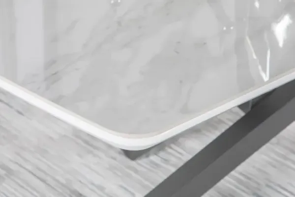 PAULITA DINING TABLE WHITE/GUNMETAL