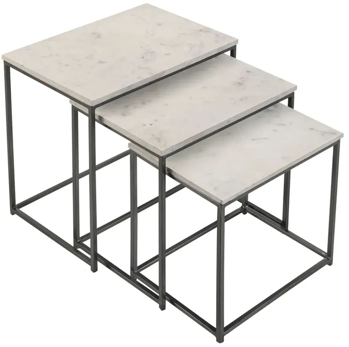 Coaster Medora 3-Piece Marble Top Nesting Table Set White