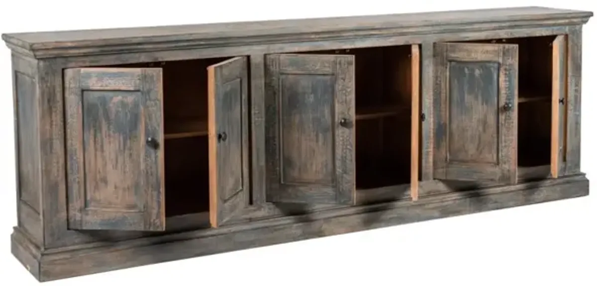 Nest Home Antique Blue Mimi Long 6-Door Cabinet