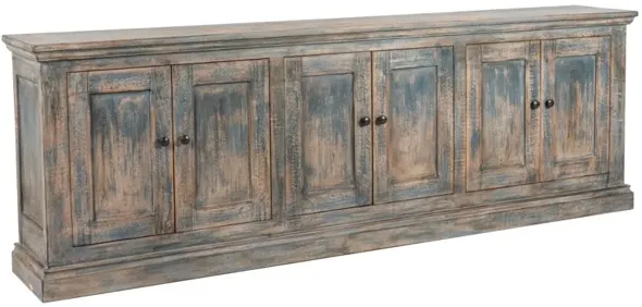 ANTIQUE BLUE MIMI LONG 6-DOOR CABINET