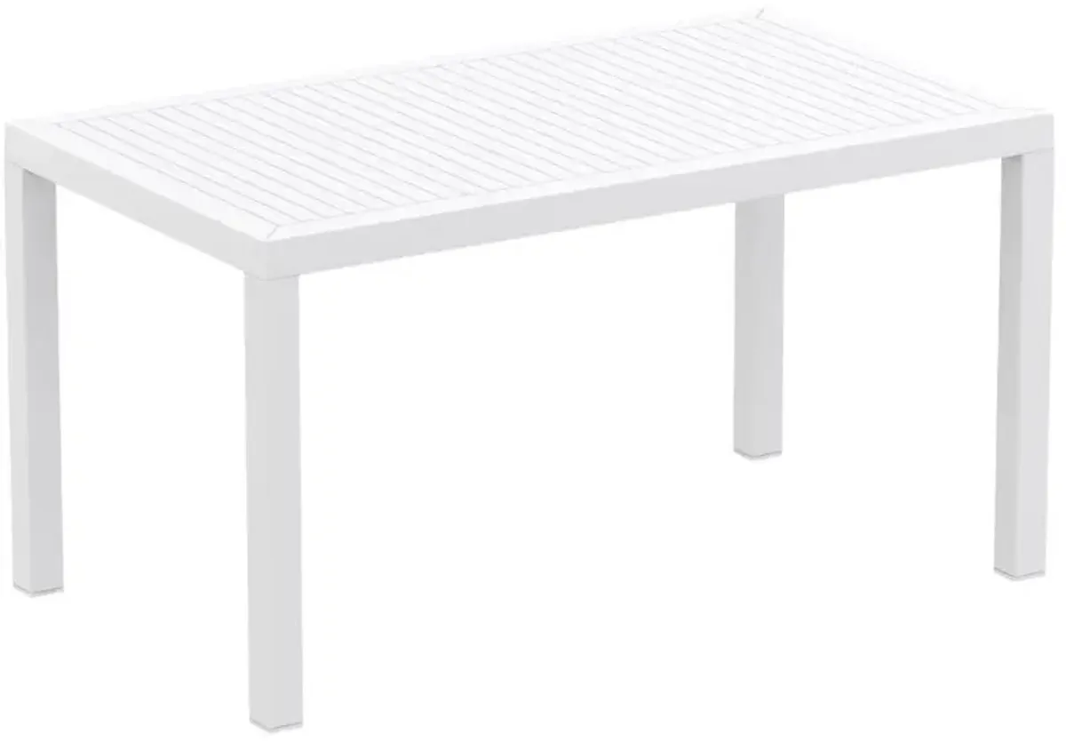 Compamia 55 Inch Ares Resin Rectangle Outdoor Dining Table White