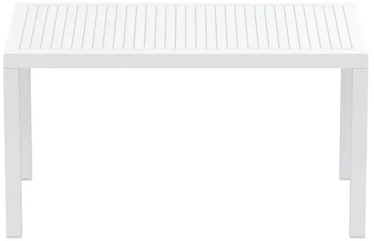 Compamia 55 Inch Ares Resin Rectangle Outdoor Dining Table White