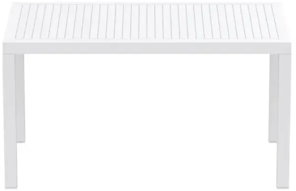 Compamia 55 Inch Ares Resin Rectangle Outdoor Dining Table White