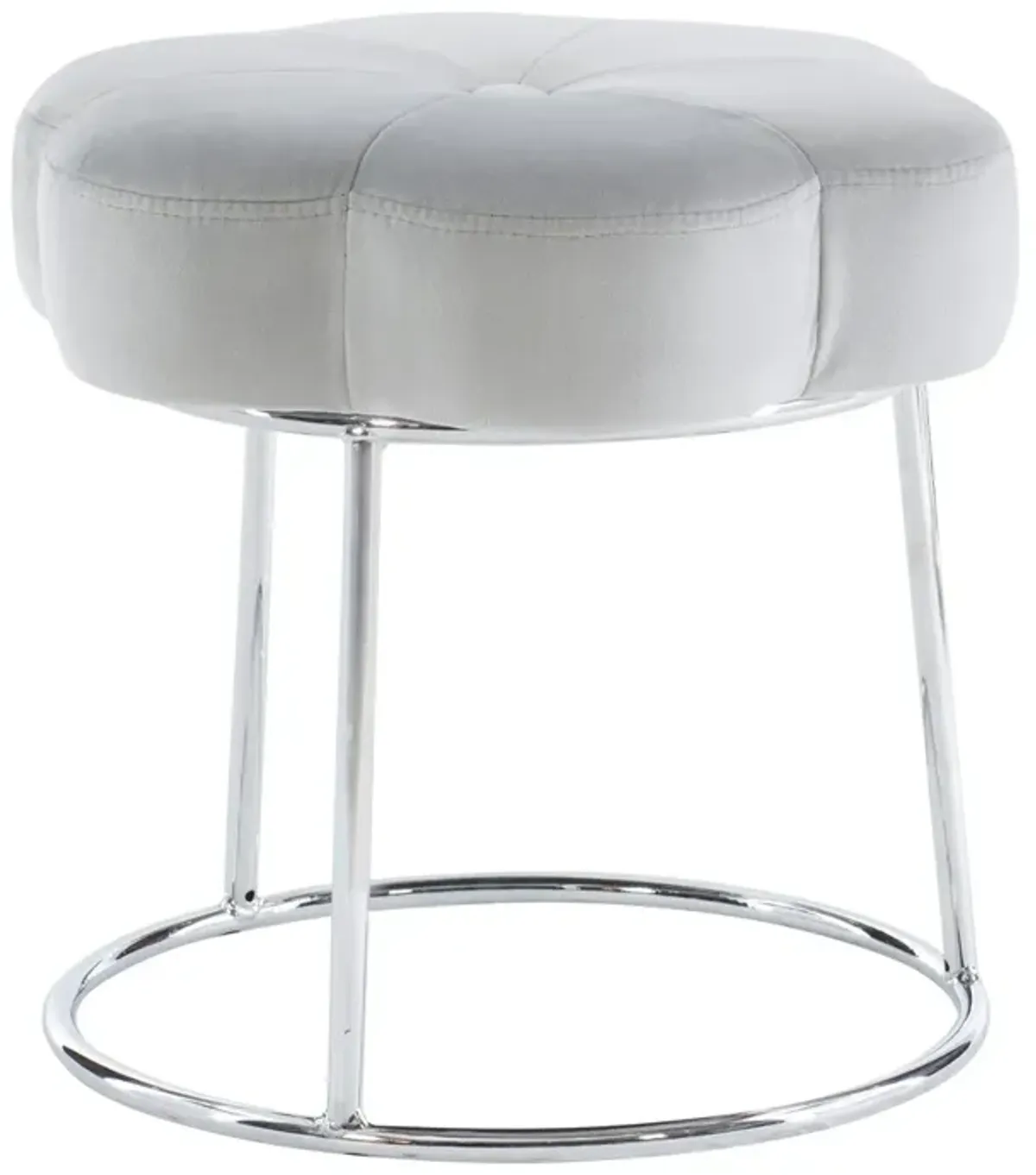 Linon Seraphina Grey Accent Vanity Stool