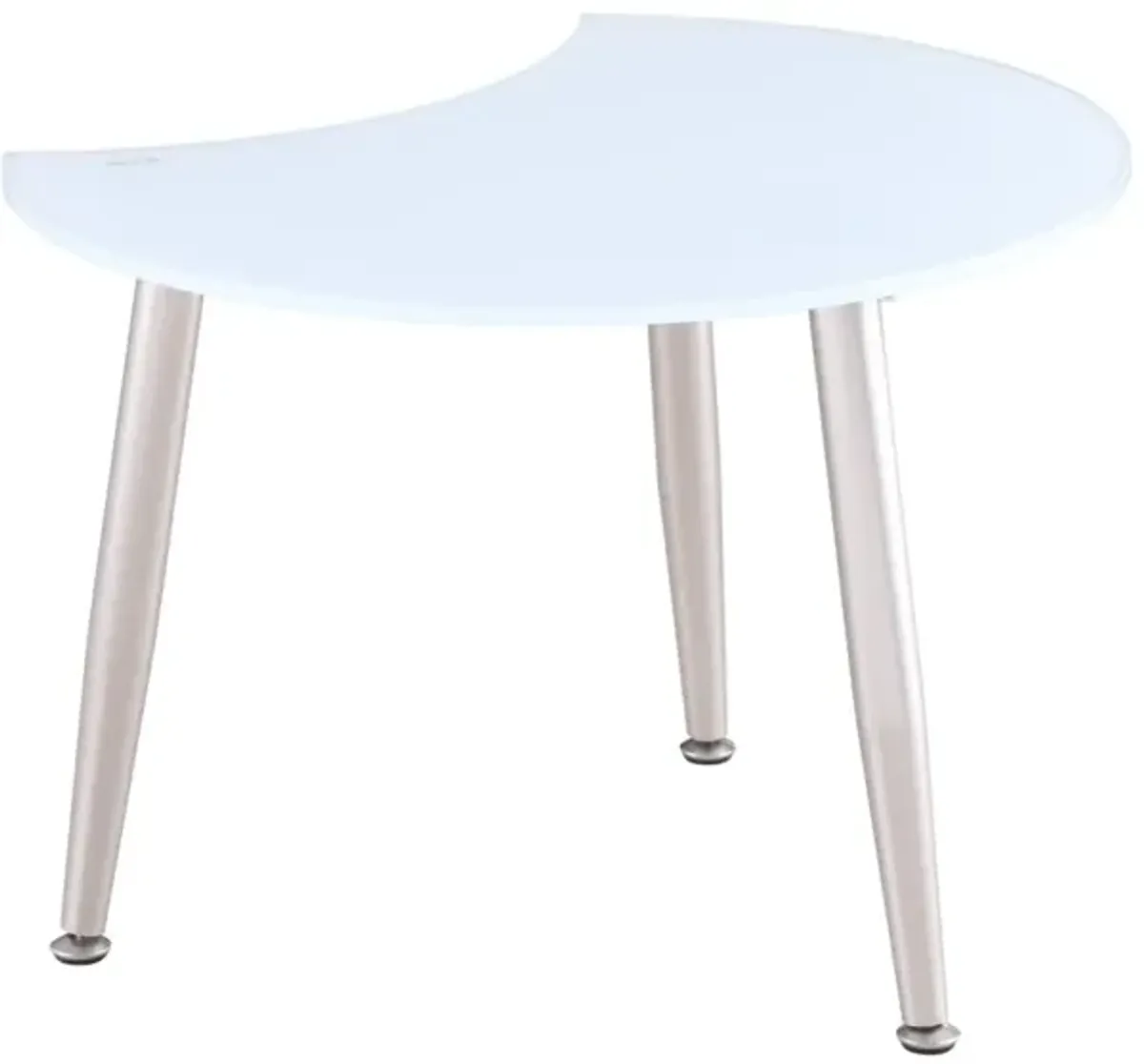 Chintaly White Contemporary Shaped-Top Glass Cocktail Table