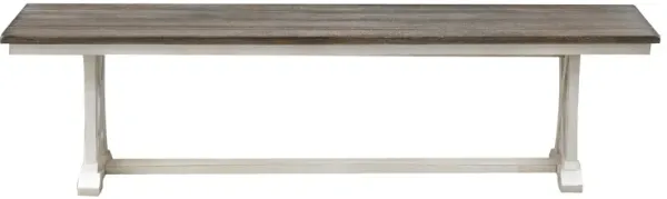 LANDINGS PLANK STYLE TOP DINING BENCH WITH TRESTLE BASE