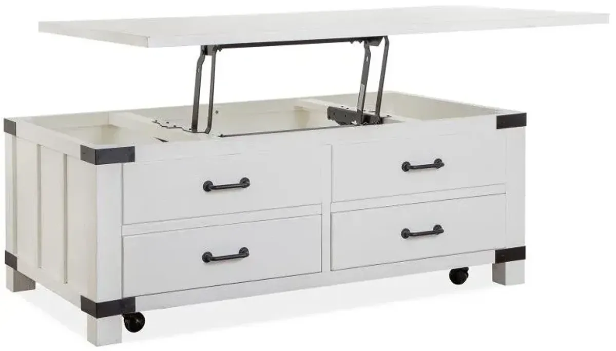 Magnussen Wood Lift-Top Storage Cocktail Table with Casters Harper Springs