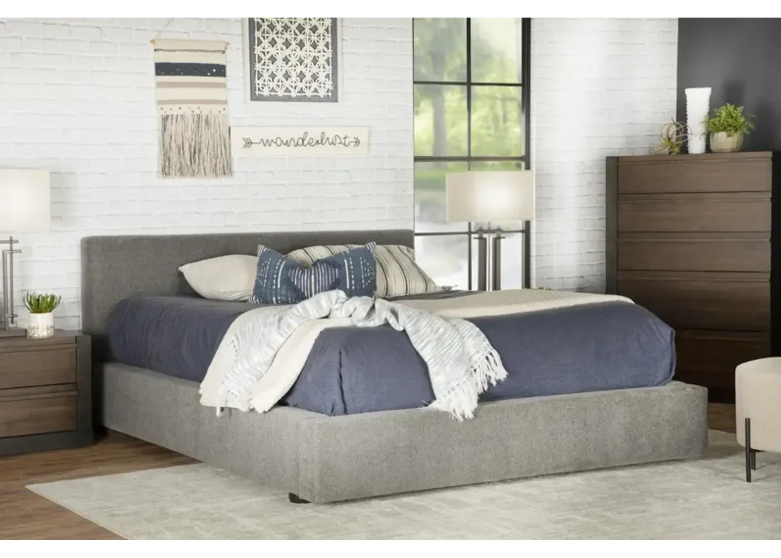 Coaster Gregory Upholstered Queen Panel Bed Graphite