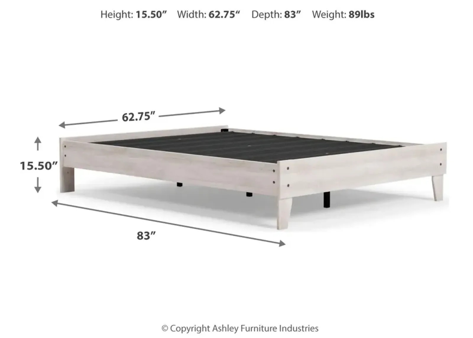 Ashley Shawburn Whitewash Queen Platform Bed