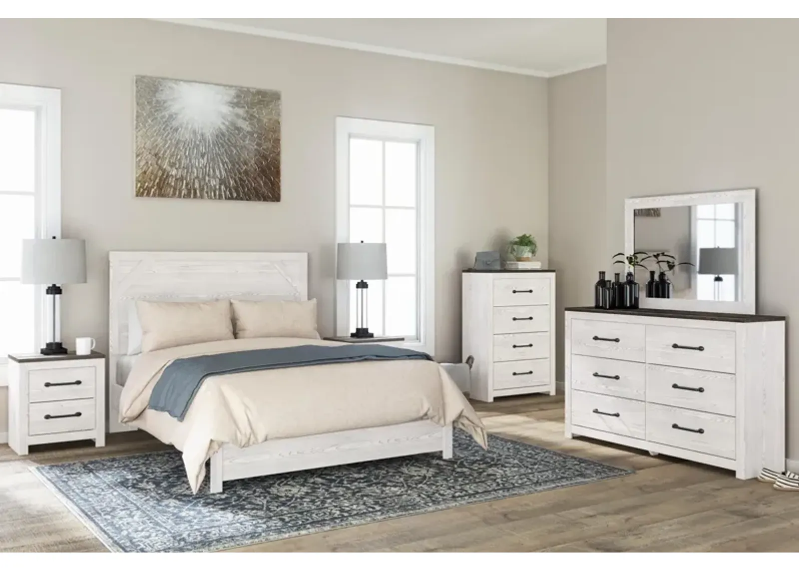 Ashley Gerridan White Queen Panel Bed