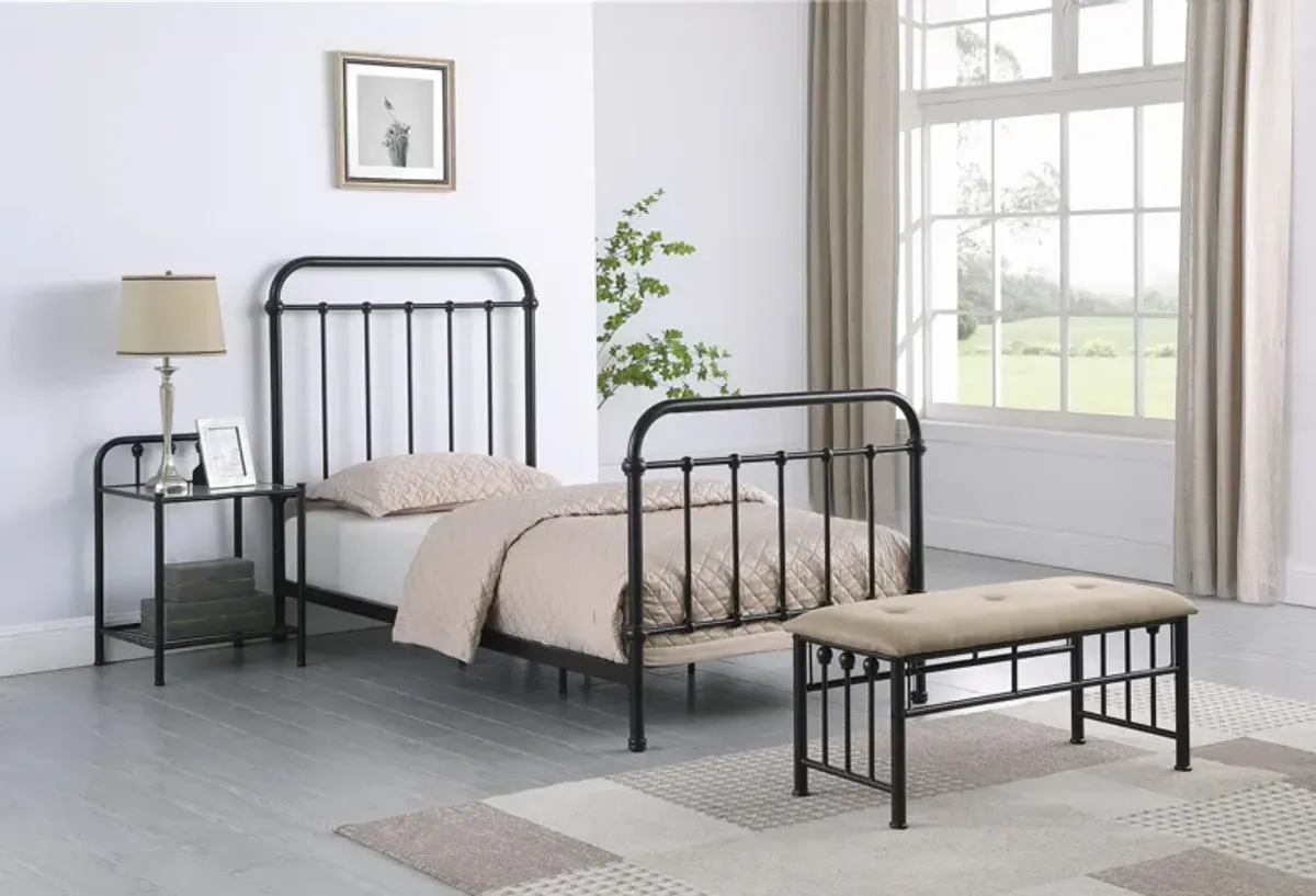 Coaster Livingston Metal Twin Open Frame Bed Dark Bronze