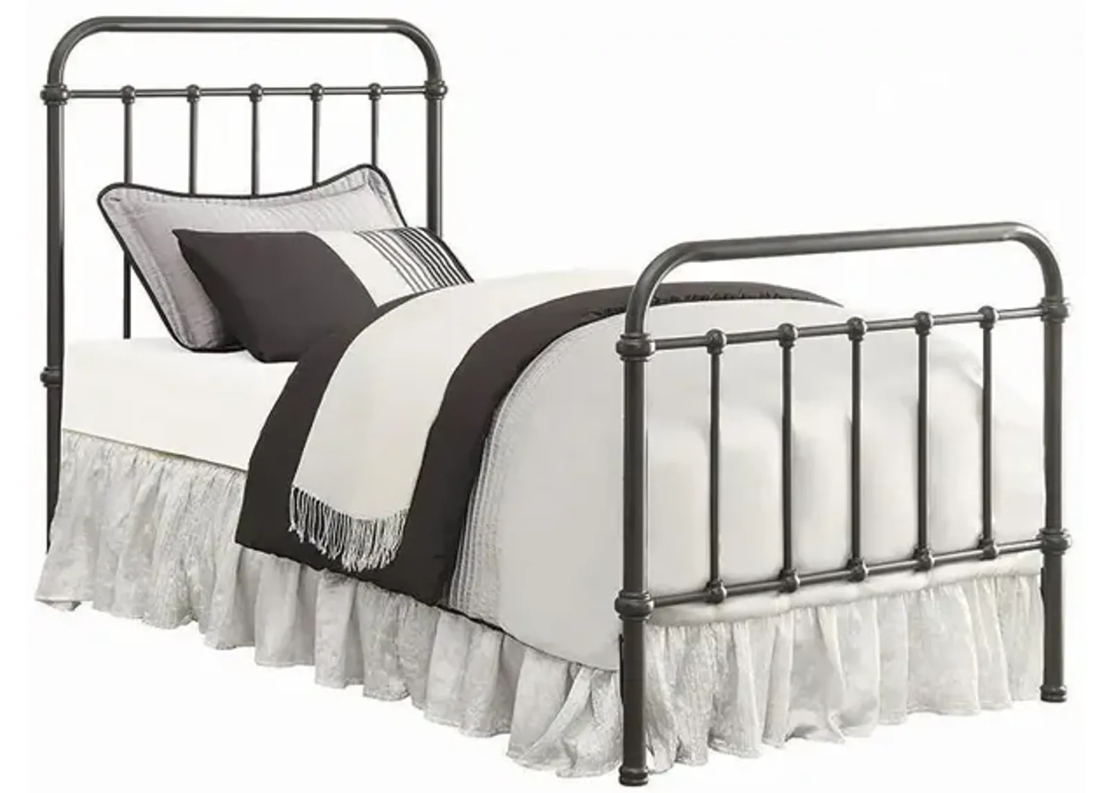 Coaster Livingston Metal Twin Open Frame Bed Dark Bronze